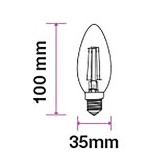 LED винтидж крушка - Е14 - форма свещ - 4W - златно стъкло LED винтидж крушка - Е14 - форма свещ - 4W - златно стъкло