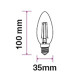 LED винтидж крушка - Е14 - форма свещ - 4W - златно стъкло LED винтидж крушка - Е14 - форма свещ - 4W - златно стъкло