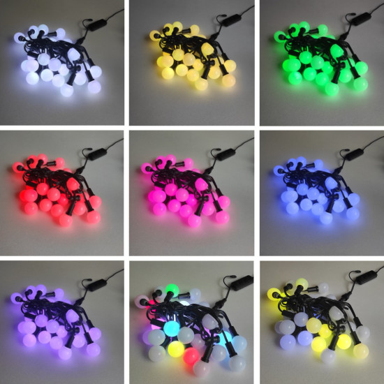 RGB гирлянд от 25бр LED PVC крушки G40 - 10m