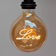 LED крушка G125 с надпис LOVE - Е27 - 4W - златно стъкло