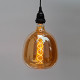 LED крушка - голям размер - намотка: двойна спирала - Е27 - R200 - 6W - златно стъкло