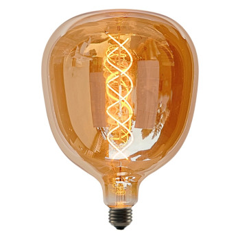 LED крушка - голям размер - намотка: двойна спирала - Е27 - R200 - 6W - златно стъкло