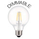 LED винтидж крушка - намотка: конус - Е27 - G95 - 6W - прозрачно стъкло