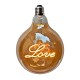 LED крушка G125 с надпис LOVE - Е27 - 4W - златно стъкло
