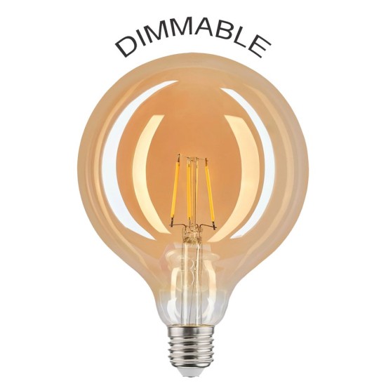 LED винтидж крушка - намотка: конус - Е27 - G120 - 6W - златно стъкло - димируема LED винтидж крушка - намотка: конус - Е27 - G120 - 6W - златно стъкло - димируема