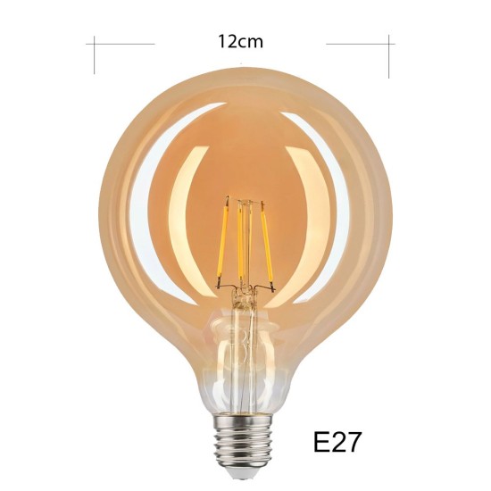 LED винтидж крушка - намотка: конус - Е27 - G120 - 6W - златно стъкло - димируема LED винтидж крушка - намотка: конус - Е27 - G120 - 6W - златно стъкло - димируема