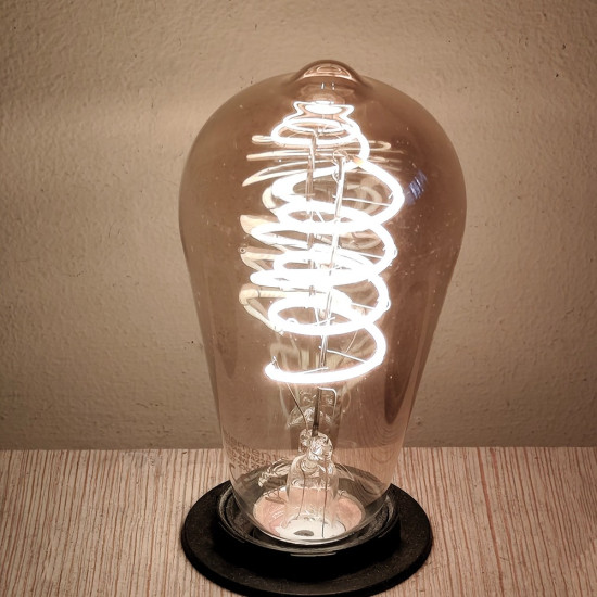 LED винтидж крушка - намотка: спирала - Е27 - ST64 - 4W - златно стъкло - димируема