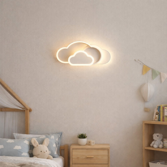 LED аплик за таван/стена "Три облачета" - смяна цвета на светлината LED аплик за таван/стена "Три облачета" - смяна цвета на светлината