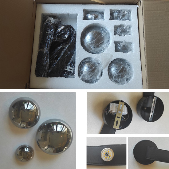 LED полилей - колан със стъклени глобуси - 1бр