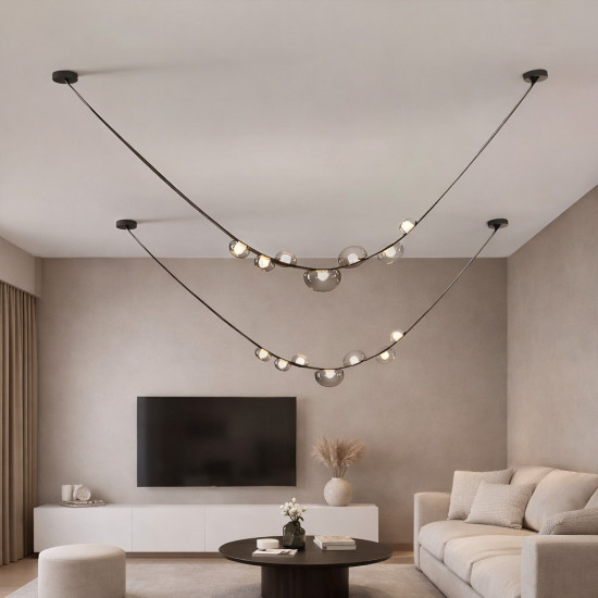 LED полилей - колан със стъклени глобуси - 1бр