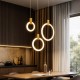 LED полилей - пръстени с декорация месинг
