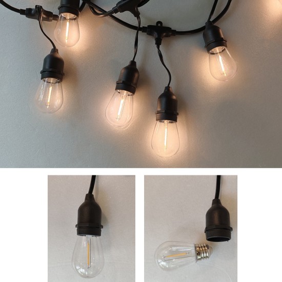 соларен гирлянд E27 от 10бр LED PVC крушки S14 - 5м