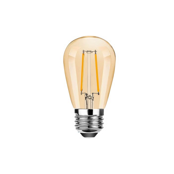 LED  крушка - Е27 - S14 - 2W - златно стъкло - димируема